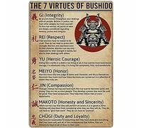The 7 Virtues of Bushido Grappling Knowledge Metal Tin Sign Martial Arts Types of Techniques Guide Poster Martial Arts Gym Club School Home Wall Decoration Plaque 8x12 Inch