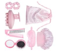 The 8PCS Hair Care Collection for Women includes a skin-friendly eye fold scrap tool travel friendly hair accessories set including a breathable shower cap
