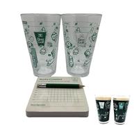 The 9 Hole Golf Course on a Beer Glass, Fun Nine-Hole Golf Course Cup Game Set with 2 Pint Glasses, Scorecard Coasters & Pencil, Golfs Gifts for Friends & Beer Lovers (1Pc)