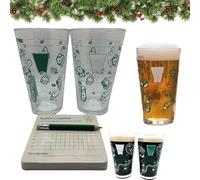 The 9 Hole Golf Course on A Beer Glass - Funny 2-Pint Glass Drinking Game Set with Scorecard Coasters, Pencil, Party Beer Cup Games, Unique Gift for Men & Drink Lovers