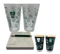 The 9 Hole Golf Course On a Beer Glass, Funny Beer Golfs Glass Game Set with 2 Pint Glasses, Scorecard Coasters & Pencil, Unique Gift for Men & Drink Lovers (1 Set)