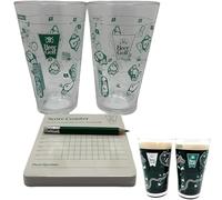The 9 Hole Golf Course on a Beer Glass, Funny Drinking Game Set with 2 Pint Glasses & Pencil, Scorecard Coasters, Unique Golf Gifts for Friends & Beer Lovers (1 Set)