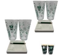 The 9 Hole Golf Course on a Beer Glass, Funny Drinking Game Set with 2 Pint Glasses & Pencil, Scorecard Coasters, Unique Golf Gifts for Friends & Beer Lovers (2SET)