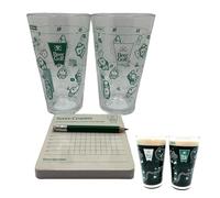 The 9 Hole Golf Course on a Beer Glass, with 2 Pint Glasses, Scorecard Coasters & Pencil, Funny Drinking Game Set, Unique Gift for Men & Drink Lovers (2SET)