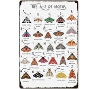The A- Z Of Moths Metal Tin Signs Moth Types Knowledge Poster Classroom School Office Home Wall Decor Art Plaques 8x12 Inches