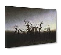 The Abbey And The Oakwood By Caspar David Friedrich Canvas Print | Gallery Wrapped 30mm Frame Wall Art | 24x16 inches | Ready to Hang | Classic Architecture Picture | Living Room Bedroom Lounge Office