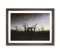 The Abbey And The Oakwood By Caspar David Friedrich Classic Painting Framed Print | A3 Walnut Framed Wall Art | Ready to Hang | Classic Historical Picture | Living Room Bedroom Lounge Office