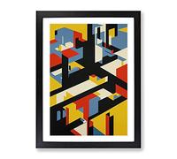 The Abstract Architecture No.1 Framed Print | A2 Black Framed Wall Art | Ready to Hang | Abstract Cityscape Picture | Living Room Bedroom Lounge Office