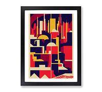 The Abstract Architecture No.6 Framed Print | A2 Black Framed Wall Art | Ready to Hang | Abstract Cityscape Picture | Living Room Bedroom Lounge Office