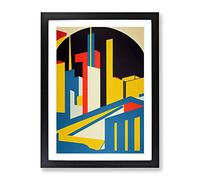 The Abstract Architecture Skyscraper Framed Wall Art Print A2 Black