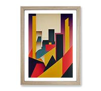 The Abstract Architecture Skyscraper Framed Wall Art Print A2 Oak