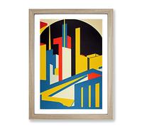 The Abstract Architecture Skyscraper Framed Wall Art Print A2 Oak