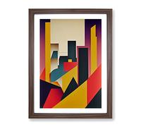 The Abstract Architecture Skyscraper Framed Wall Art Print A2 Walnut