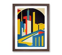 The Abstract Architecture Skyscraper Framed Wall Art Print A2 Walnut