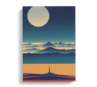 The Abstract Mountain Landscape No.4 Canvas Print | Gallery Wrapped 30mm Frame Wall Art | 30x20 inches | Ready to Hang | Abstract Landscape Picture | Living Room Bedroom Lounge Office