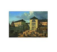 The Academy Courtyard Andreas Achenbach Painter Poster Picture Print Canvas Poster Wall Paint Art Posters Decor Modern Home Artworks 08x12inch(20x30cm)