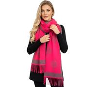 The Accessory Co. Cashmere Tree of Life Blanket Scarf - Reversible Pashmina Shawl, Large Winter Wrap, Warm Women's Scarf with Tree Print, Long Ladies' Wrap, Women's Gift