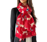 The Accessory Co. Cat Print Womens Scarf - Lightweight Cotton Shawl Wrap, Fun Cat Design, Ideal for Spring, Summer, Autumn & Winter - Perfect for Birthdays, Mother’s Day & More