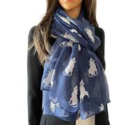 The Accessory Co. Cat Print Womens Scarf - Lightweight Cotton Shawl Wrap, Fun Cat Design, Ideal for Spring, Summer, Autumn & Winter - Perfect for Birthdays, Mother’s Day & More