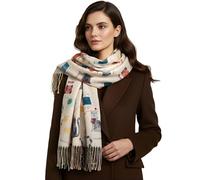 The Accessory Co. Fun Cat Scarf, Cat Gift for Cat Lover - Womens Scarf Lightweight Shawl Wrap, Ladies Pashmina Scarves for Spring Summer Winter - Gift for Her, Birthday, Mothers Day (Off White Cats)