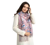 The Accessory Co. Fun Cat Scarf, Cat Gift for Cat Lover - Womens Scarf Lightweight Shawl Wrap, Ladies Pashmina Scarves for Spring Summer Winter - Gift for Her, Birthday, Mothers Day (Pink Cats)