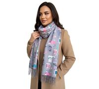 The Accessory Co. Fun Cat Scarf, Cat Gift for Cat Lover, Womens Scarf Lightweight Shawl Wrap, Ladies Pashmina Scarves for Spring Summer Autumn Winter, Gift for Her, Birthday, Mothers Day (Mauve Grey)