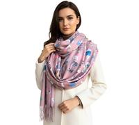 The Accessory Co. Fun Cat Scarf, Cat Gift for Cat Lover, Womens Scarf Lightweight Shawl Wrap, Ladies Pashmina Scarves for Spring Summer Autumn Winter, Gift for Her, Birthday, Mothers Day (Blush Pink)