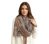 The Accessory Co. Ladies Large Leopard Print Scarf for Women, Animal NHS Colourful Rainbow Bright Striped, Shawl Wrap Long Neck Scarf (Leopard Dot Taupe)