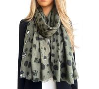 The Accessory Co. Large Leopard Print Scarf for Women - Snakeskin Print Block Design - Long, Large, Lightweight Animal Print Shawl Wrap - Stylish Neck Scarf for Women (Spot Leopard Green)
