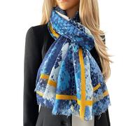 The Accessory Co. Large Snakeskin Scarf for Women, Ladies Leopard Print Blocks, Animal Shawl Wrap, Lightweight Scarves, Mustard Yellow Orange Red Teal, Neck Scarf Gift (Snakeskin Stripe: Blue)