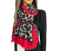The Accessory Co. Large Snakeskin Scarf for Women - Leopard Print Block Design - Lightweight Animal Print Shawl Wrap - Stylish Neck Scarf for Women