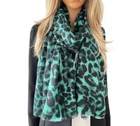 The Accessory Co. Large Snakeskin Scarf for Women - Leopard Print Block Design - Lightweight Animal Print Shawl Wrap - Stylish Neck Scarf for Women