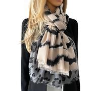 The Accessory Co. Large Snakeskin Scarf for Women - Leopard Print Block Design - Lightweight Animal Print Shawl Wrap - Stylish Neck Scarf for Women