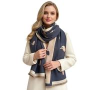 The Accessory Co. Robin Gifts Women Blanket Scarf, Robin Scarf - Thick Ladies Cashmere Scarves, Long Large Oversize Shawl Wrap - Gift for Her, Ladies Bird Christmas Winter Scarf (Blue/Grey)