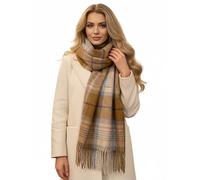The Accessory Co. Tartan Scarf for Women, Checked Scarf Shawl Wrap, Long & Large Warm Wool Winter Scarves, Plaid Ladies Blanket Scarf - Gift for Women, Womens Gifts (Camel Blush Pink)