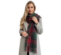 The Accessory Co. Tartan Scarf for Women, Checked Scarf Shawl Wrap, Long & Large Warm Wool Winter Scarves, Plaid Ladies Blanket Scarf - Gift for Women, Womens Gifts (Green Red)