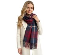 The Accessory Co. Tartan Scarf for Women - Checked Scarf Shawl Wrap, Long & Large Warm Wool Winter Scarves, Plaid Ladies Blanket Scarf - Gift for Women, Womens Gifts (Red/Blue)