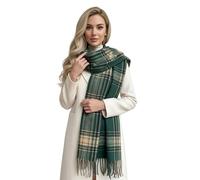 The Accessory Co. Tartan Scarf for Women, Checked Shawl Wrap, Long & Large Warm Cashmere Winter Scarves, Plaid Ladies Blanket Scarf, Gift for Women, Womens Gifts (Green)