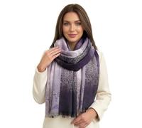 The Accessory Co. Women Pashmina Scarf Shawl Wrap - Large Long Paisley Floral Ladies Scarves, Wearable Blanket Scarf, Winter Scarfs, Indian Shawl Wedding Stole, Head Scarf, Yoga Gift (Purple Black)