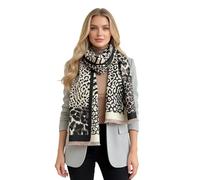 The Accessory Co. Womens Blanket Scarf, Leopard Print, Thick Warm Ladies Scarves, Long Large Oversized Soft Shawl Wrap, Gifts for Women, Ladies Winter Scarf (Black)
