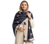 The Accessory Co. Women's Blanket Scarf, Thick Warm Ladies Scarves, Long Large Oversized Soft Shawl Wrap, Gifts for Women, Winter Wool Scarf, Colourful Rainbow (Robin Denim Blue)