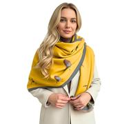 The Accessory Co. Women's Blanket Scarf, Thick Warm Ladies Scarves, Long Large Oversized Soft Shawl Wrap, Gifts for Women, Winter Wool Scarf, Colourful Rainbow (Robin Yellow)