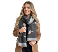 The Accessory Co. Women's Blanket Scarf, Thick Warm Ladies Scarves, Long Large Oversized Soft Shawl Wrap, Gifts for Women, Winter Wool Scarf, Colourful Rainbow (Robin Grey)