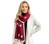 The Accessory Co. Women's Blanket Scarf, Thick Warm Ladies Scarves, Long Large Oversized Soft Shawl Wrap, Gifts for Women, Winter Wool Scarf, Colourful Rainbow (Robin Burgundy)