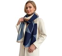 The Accessory Co. Womens Blanket Scarf, Thick Warm Ladies Scarves, Long Large Oversized Soft Shawl Wrap, Gifts for Women, Reversible Multicolour Colourful Colour Block Winter Scarf (Blue Retro)