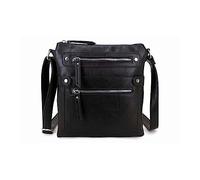 The Accessory Co. Womens Medium Multi Compartment Cross Body Shoulder Messenger Bag with Pockets, Long Strap, Over Shoulder Bag (Black)
