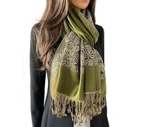 The Accessory Co. Womens Scarf Pashmina Shawl Wrap - Large Lightweight Floral Paisley Scarf for women for Winter, Weddings, Meditation, Prayer & More, Stylish Neck scarf for Women