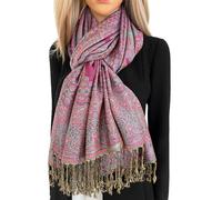 The Accessory Co. Womens Scarf Pashmina Shawl Wrap - Large Lightweight Floral Paisley Scarf for women for Winter, Weddings, Meditation, Prayer & More, Stylish Neck scarf for Women