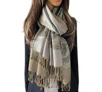 The Accessory Co. Womens Scarf Pashmina Shawl Wrap - Large Lightweight Floral Paisley Scarf for women for Winter, Weddings, Meditation, Prayer & More, Stylish Neck scarf for Women