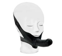 The Accommodator Face Strap On 5 Inch Dildo Black Amazing Oral Pleasure